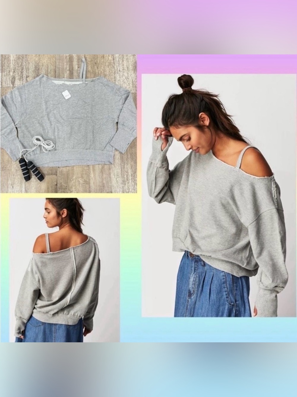 Free People On The Edge Pullover In Heather Gray